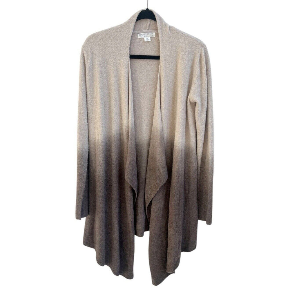 Barefoot Dreams CozyChic Lite Ombre Cardigan Waterfall Drape Oatmeal Taupe S M