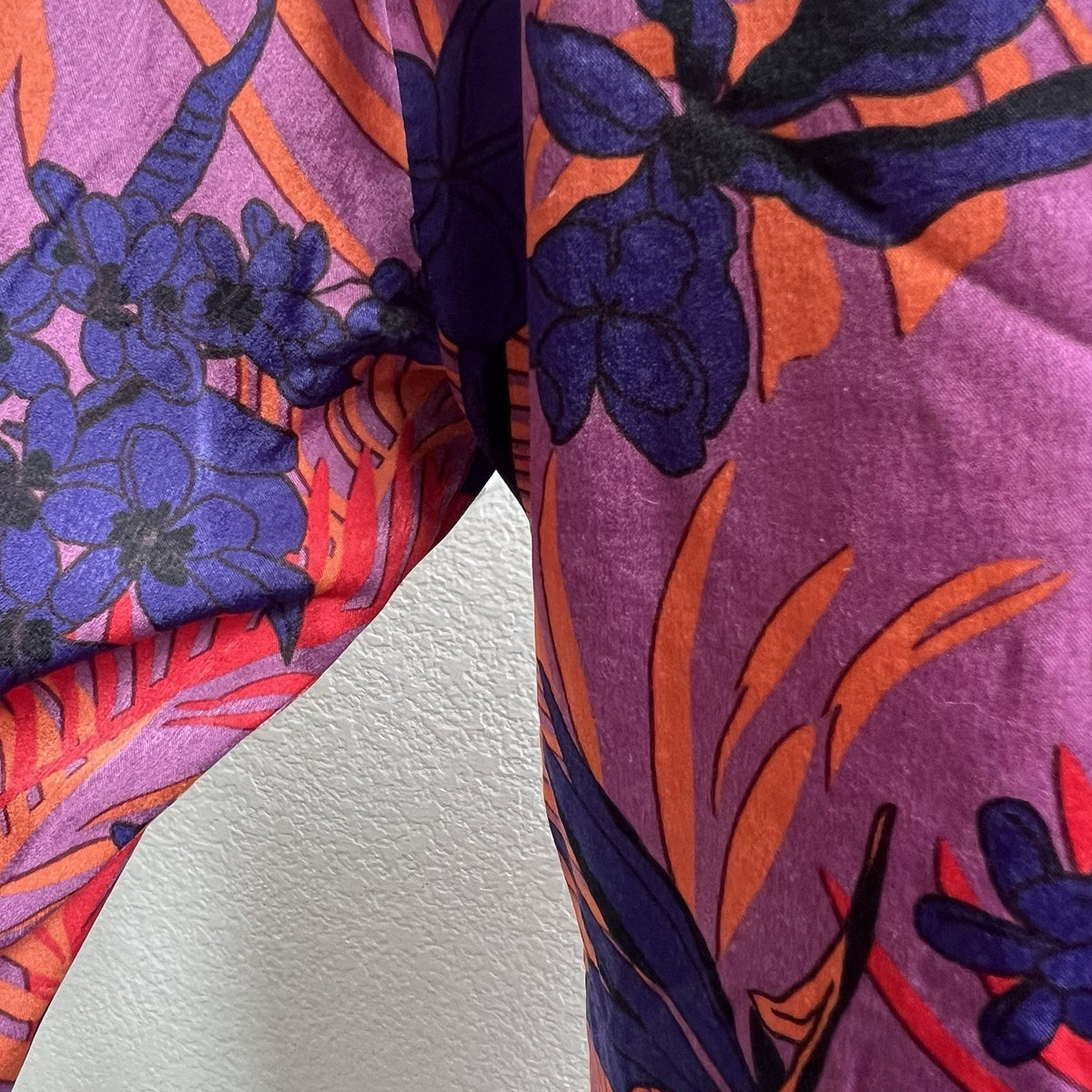 Zara Womens Sz S Floral Print Long Sleeve Satin Dress V Neck Ruched Front