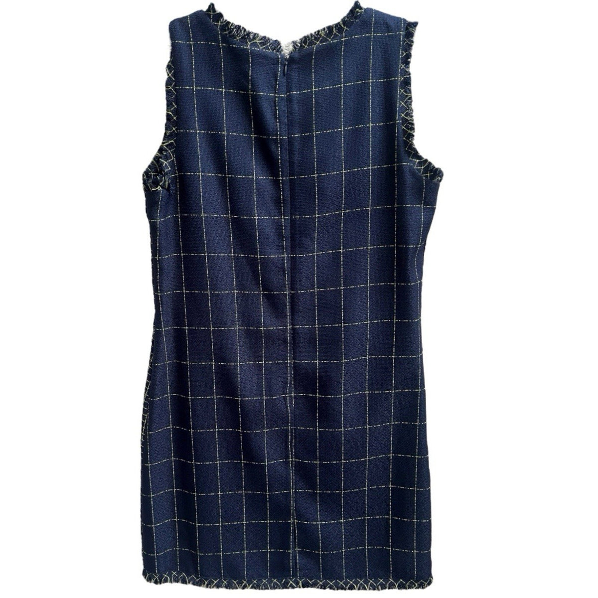 Julia Jordan Yarn Dyed Tweed Double Breasted Sheath Dress Colorblock Grid Sz 12