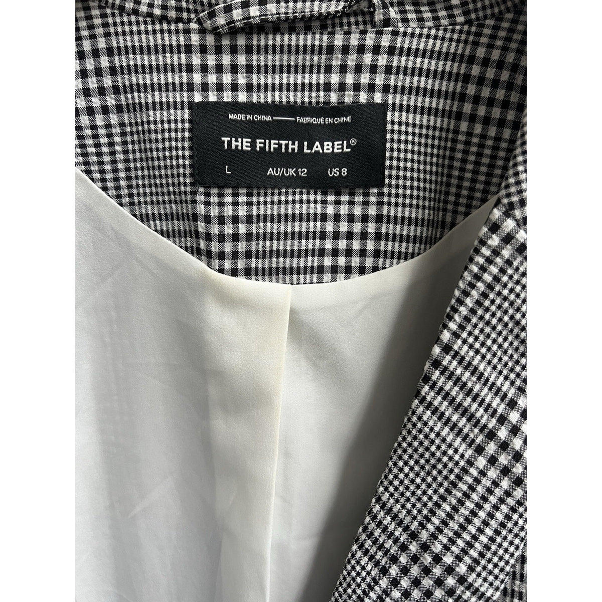 The Fifth Label Oversized Blazer Double Breasted Plaid Check Pattern Sz L Coat