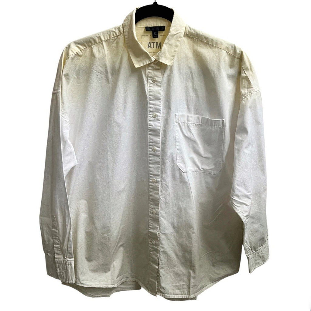 Atm Anthony Thomas Melillo Womens Ombre Button Down Shirt Long Slv Sz S Oversize