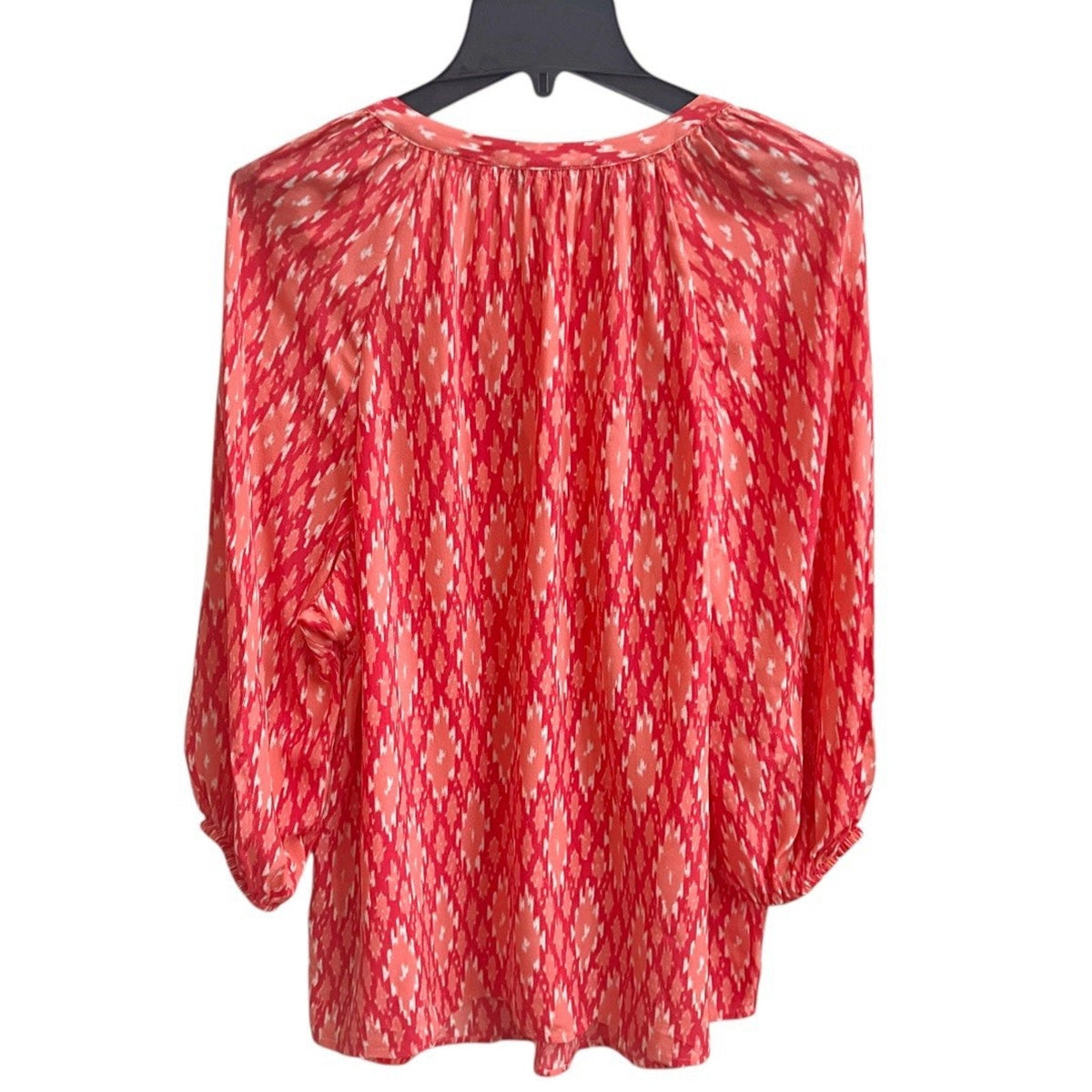 Joie Addie B Blouse Spiced Coral 100% Silk Top 3/4 Slv Oversized Sz M