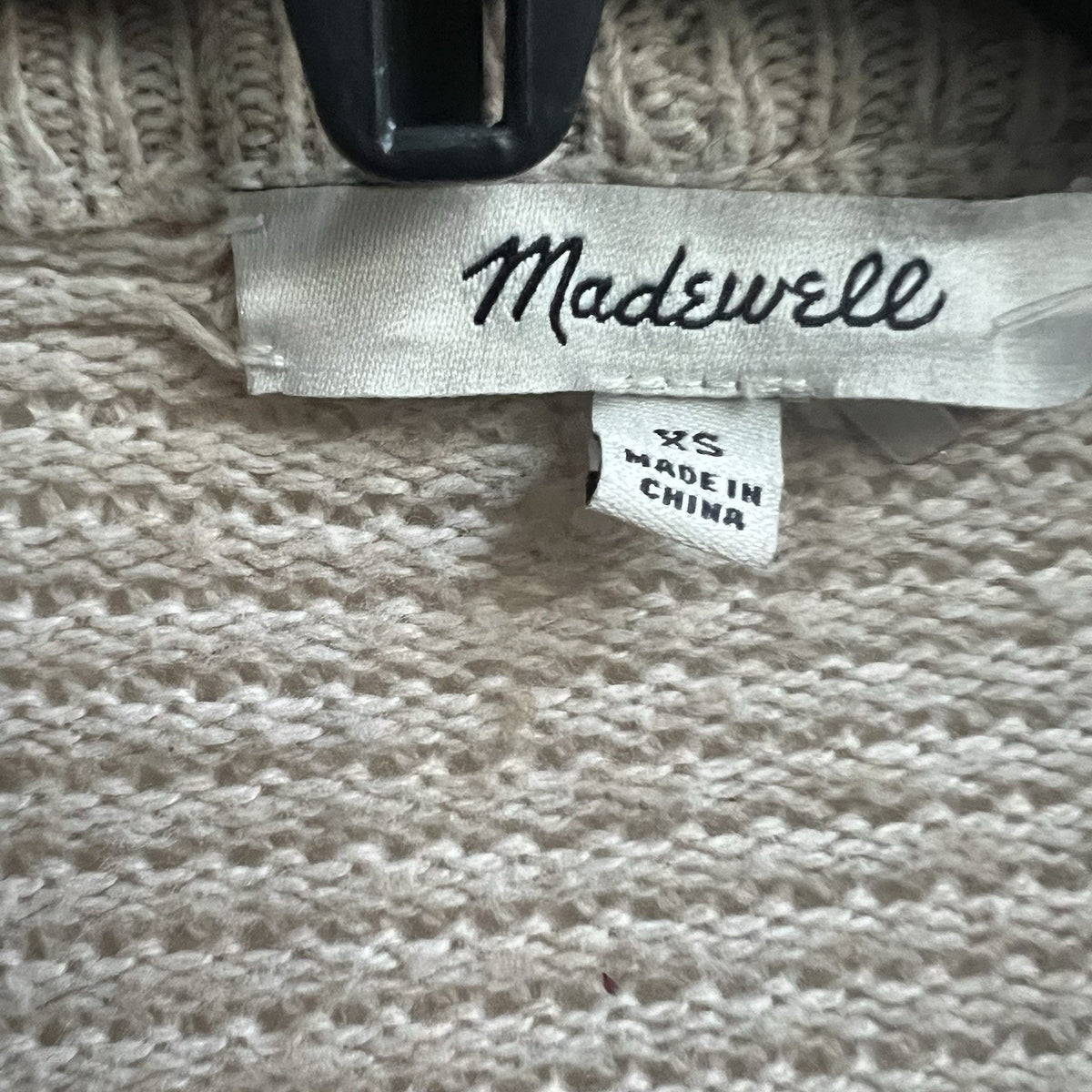 Madewell XS Seabank Cardigan Sweater Knit Oatmeal Open Front Drapey Relaxed