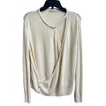 Mango MNG Ivory Cream Cutout Knit Wrap Sweater Top Sz M Long Slv Relaxed Fit