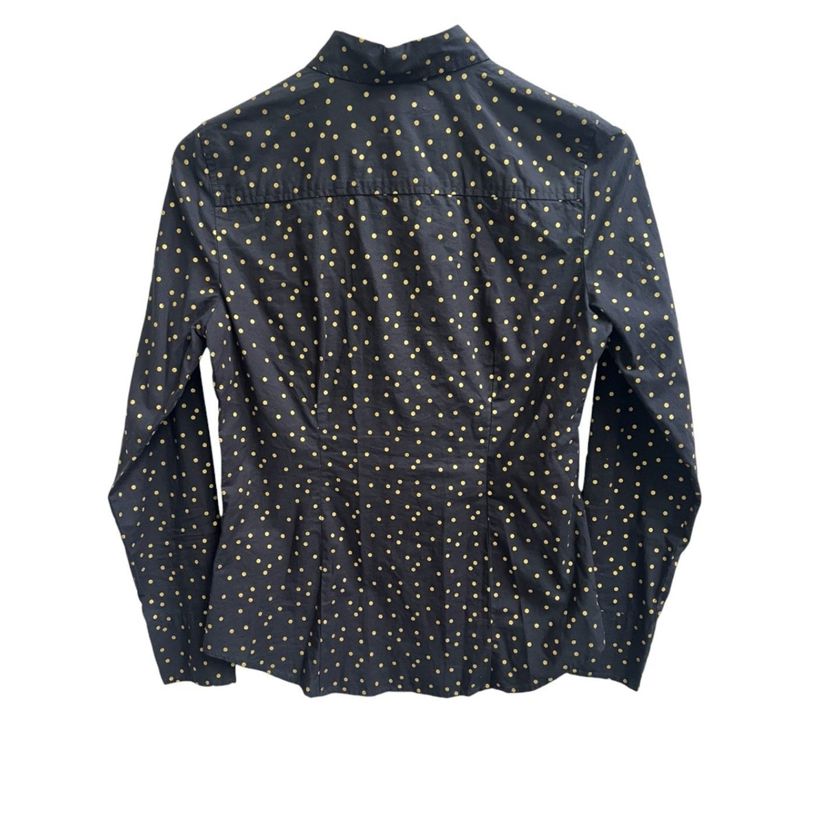J.crew Women’s Perfect Shirt Button Down Long Slv Polka dot Sz 4 Black Career