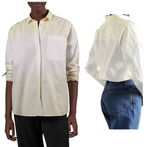 Atm Anthony Thomas Melillo Womens Ombre Button Down Shirt Long Slv Sz S Oversize