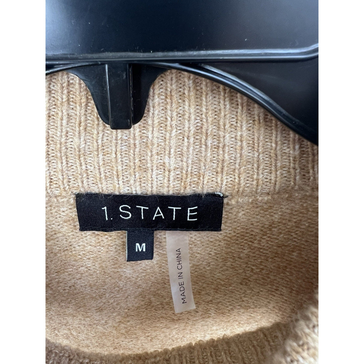 1. State Nordstrom Camel Tan Sweater Sz M V Neck Cutout