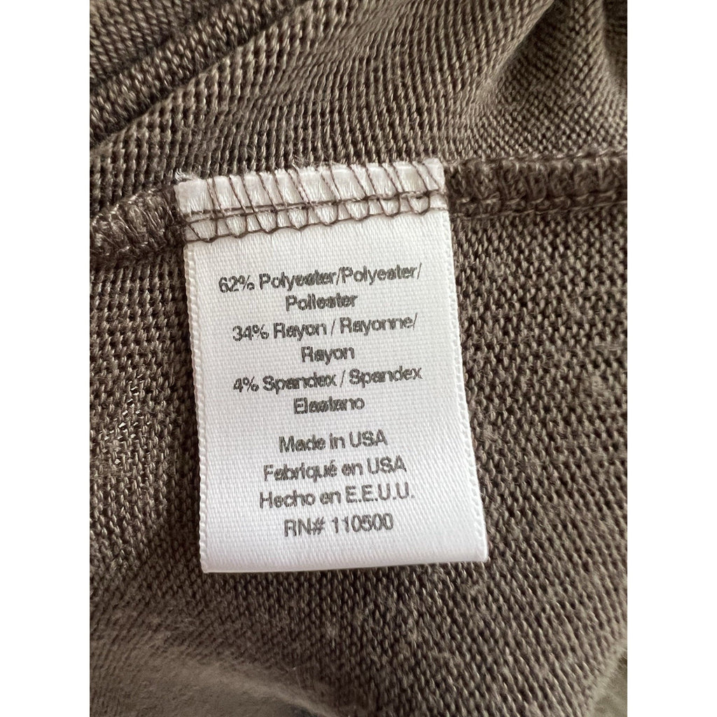 Laila Jayde Long Cardigan Sweater Womens Open Front Faux Suede Trim Sz XL Taupe
