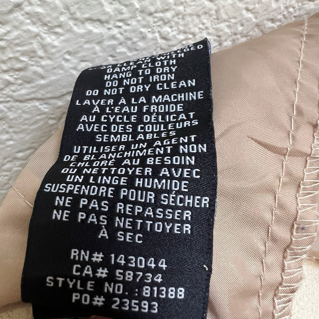 Seven 7 For All Mankind Faux Leather Sz M Pleated Tan High Rise Wide Leg Pants