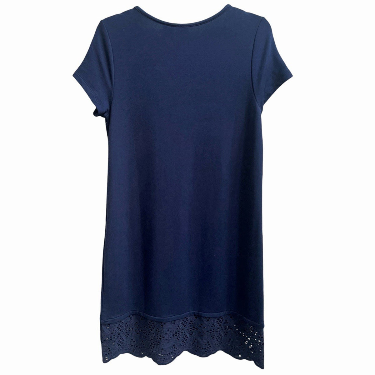 The Prairie by Rachel Ashwell NWT Sz M Navy Blue Shift T Shirt Dress Lace Trim