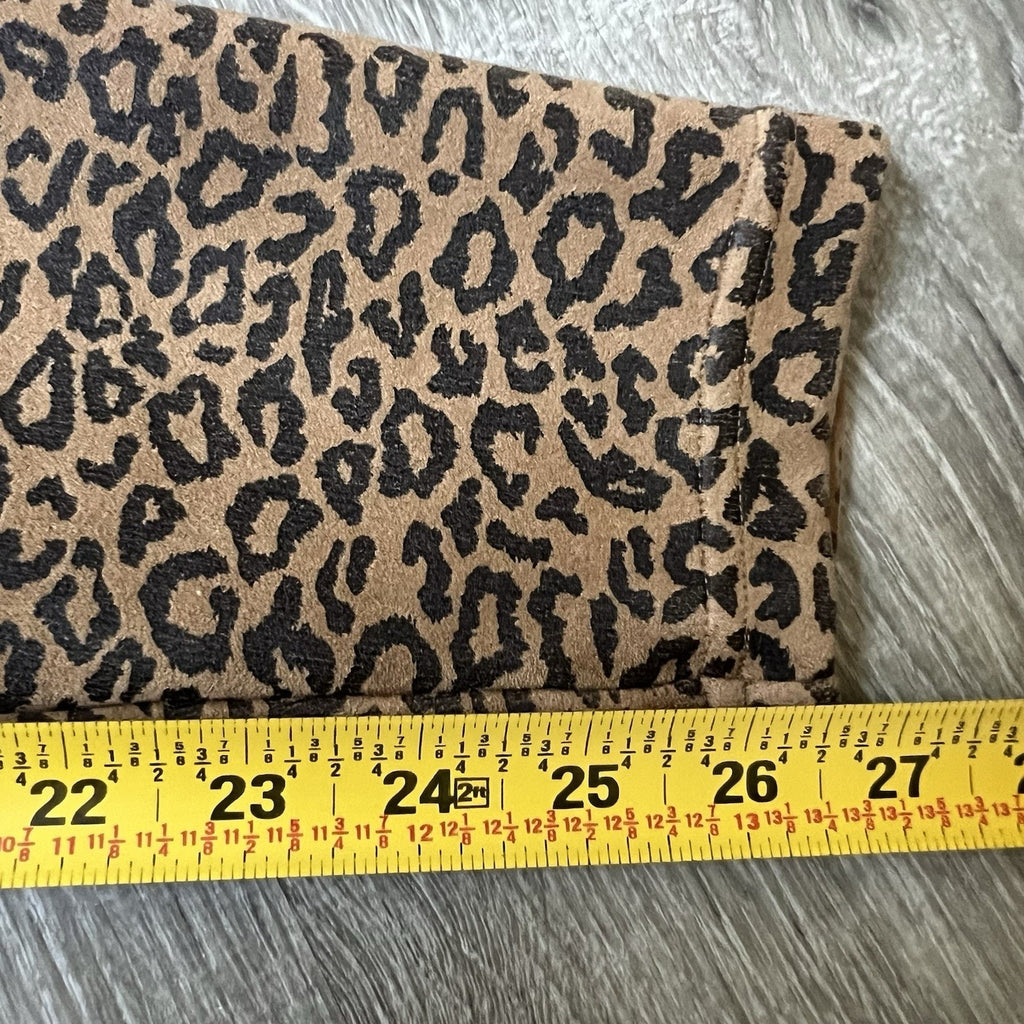 Carmen Marc Valvo Leopard Print Leggings Sz S Faux Leather Pull On Stretchy