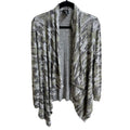 BOBEAU Camouflage Camo Open Draped Soft Slub Knit Cardigan Green Gray Sz S