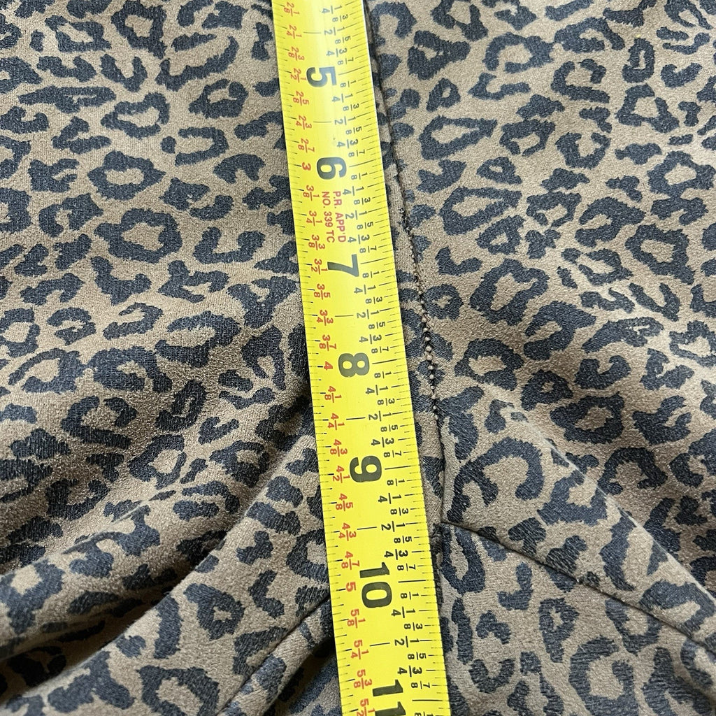 Carmen Marc Valvo Leopard Print Leggings Sz S Faux Leather Pull On Stretchy