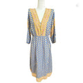 J. Crew Womens Midi Dress 3/4 Slv V Neck Cotton Sz XS "No Belt" Casual Peasant