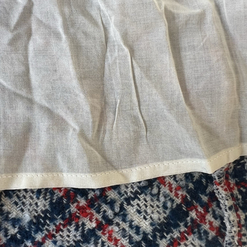 Urban Outfitters Huntley Wool Blend Mini Skirt Plaid Tweed 90s Wrap Sz XS