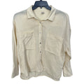 Magaschoni Women’s L Organic Cotton Gauze Button Down Shirt Long Slv Yellow