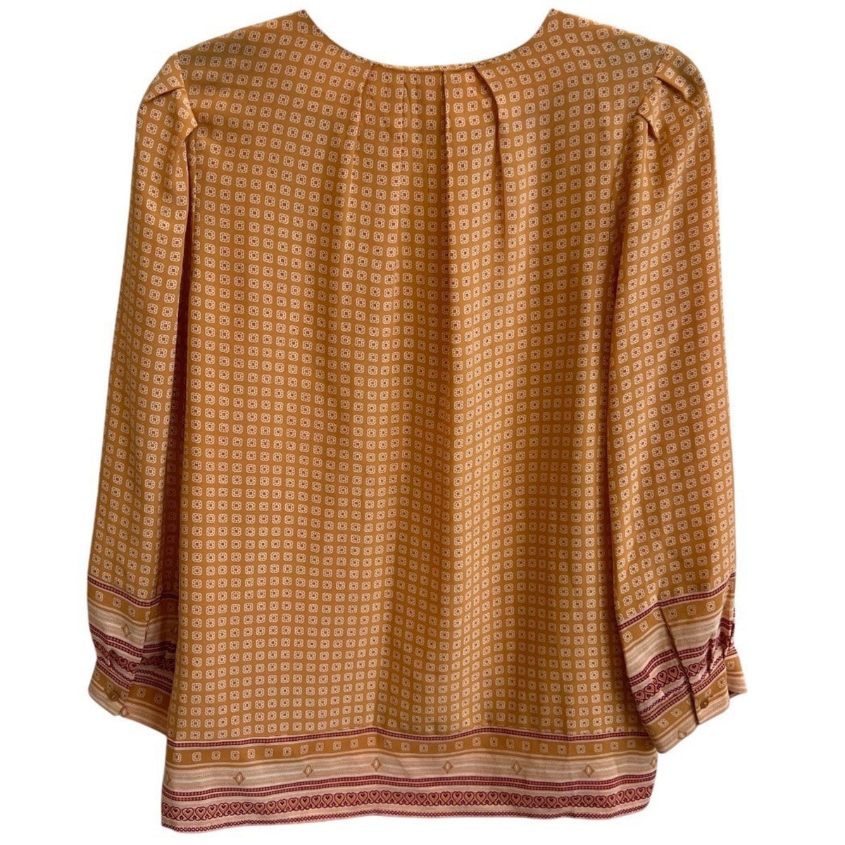 Joie 100% Silk Blouse Top XS Amy Scarf Geometric Flowy Cottagecore Feminine Boho