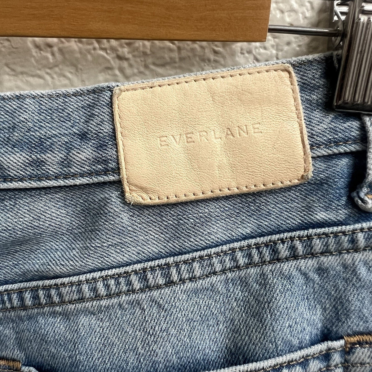 Everlane Jeans Womens Sz 26 Light Blue Cheeky Jean High Rise Button Fly Straight