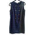 Julia Jordan Yarn Dyed Tweed Double Breasted Sheath Dress Colorblock Grid Sz 12