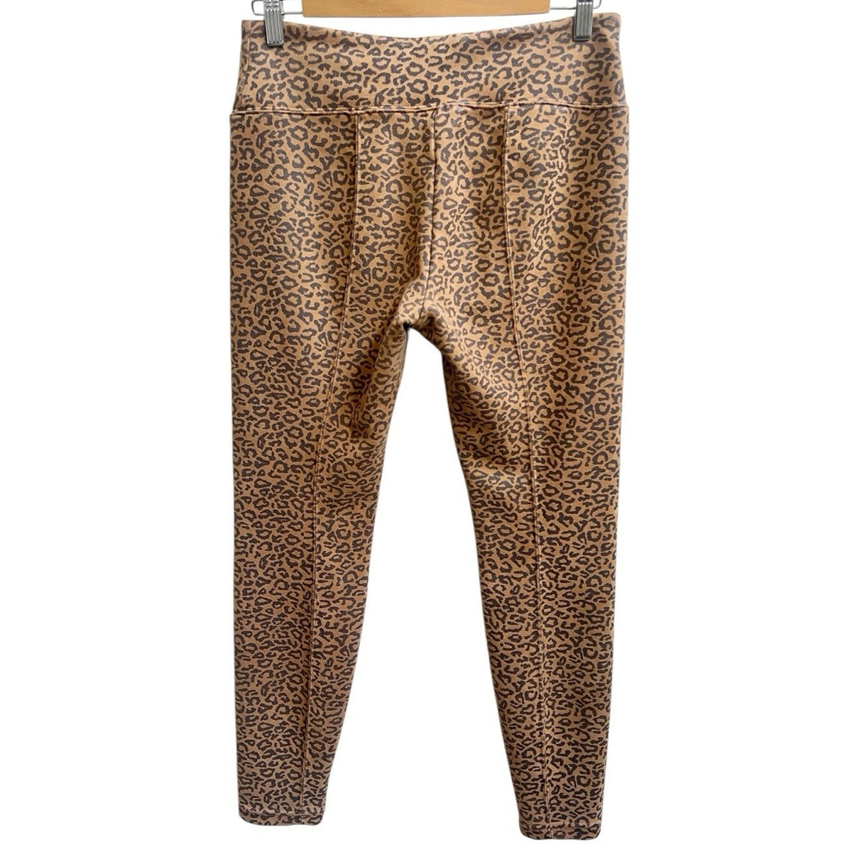Carmen Marc Valvo Leopard Print Leggings Sz S Faux Leather Pull On Stretchy