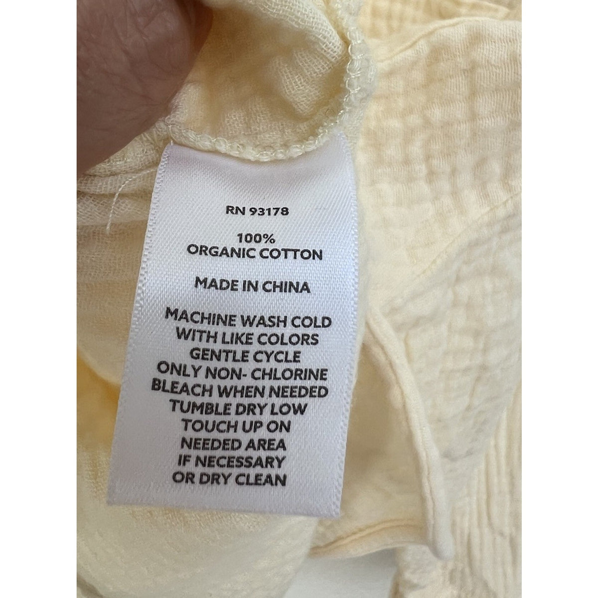Magaschoni Women’s L Organic Cotton Gauze Button Down Shirt Long Slv Yellow