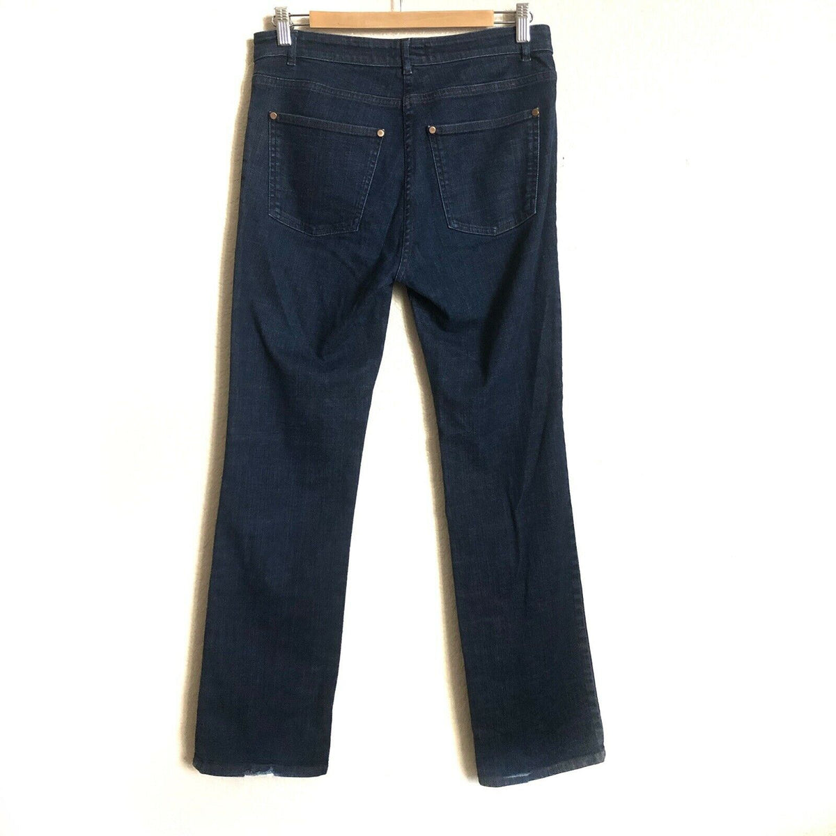 Eileen Fisher Jeans Straight Cut XS Organic Cotton Stretch High Rise Dark Blue