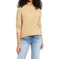 BP Nordstrom Womens NWT Plaited Stitch Crewneck Pullover Sweater Tan Sz S Knit