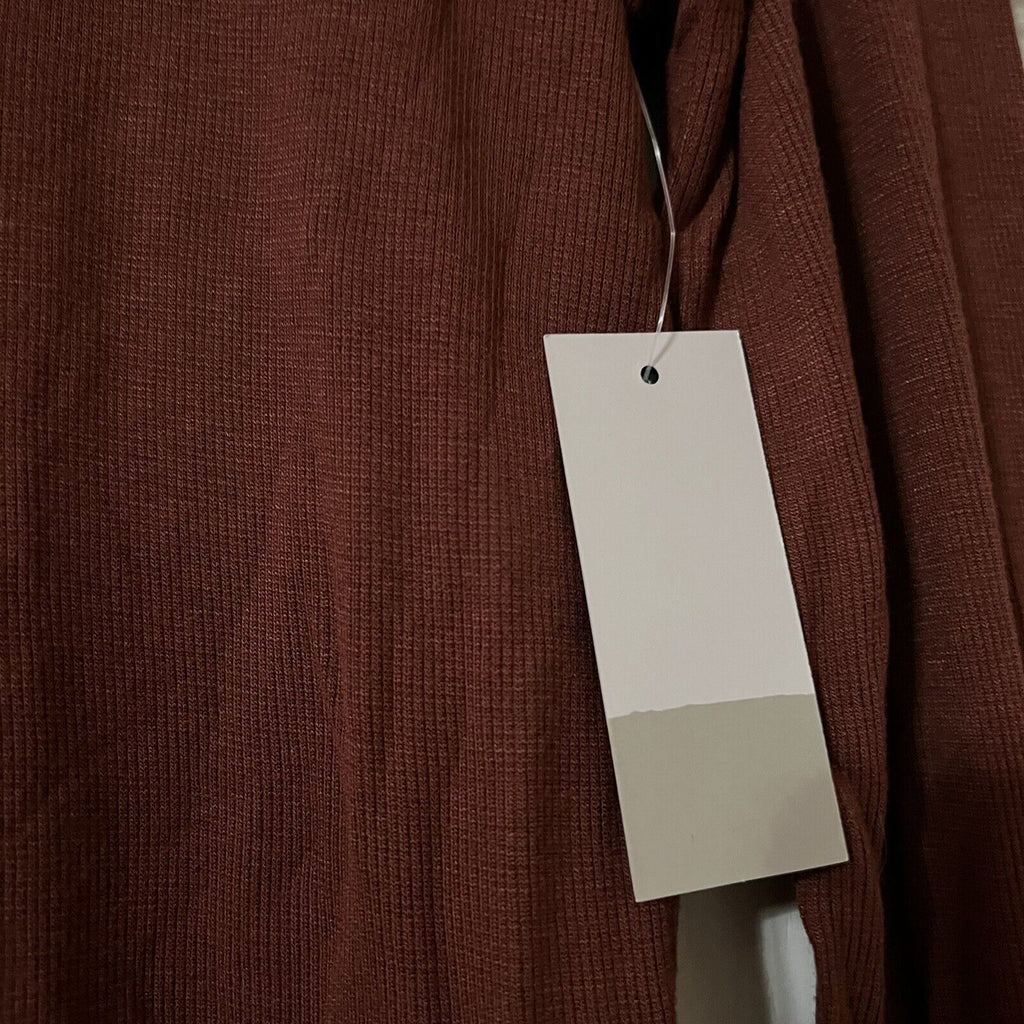 BP. Nordstrom Ribbed Long Sleeve Comfort Tee Brown Plus Sz 1X Stretchy Fitted