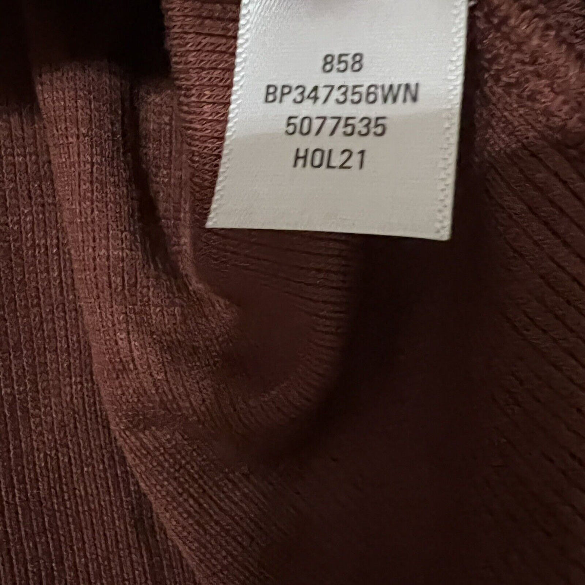 BP. Nordstrom Ribbed Long Sleeve Comfort Tee Brown Plus Sz 1X Stretchy Fitted