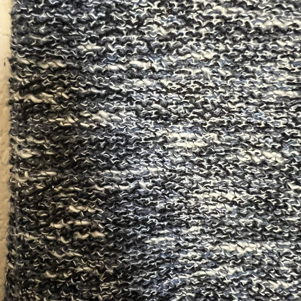 Vince Rolled Cuff Marled Terry Tee Shift Dress Short Slv Boucle Blue Gray Sz XS